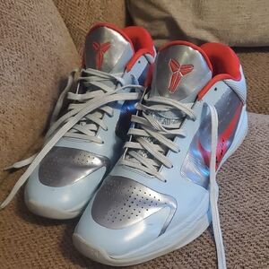 Nike Kobe Basketball Shoes - Silver and Red